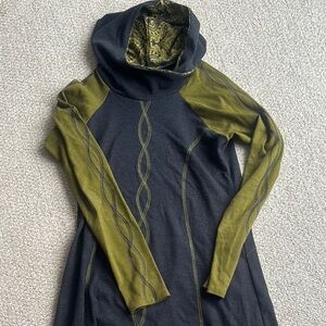 Stylish Olive and Charcoal Women's Sweater Dress